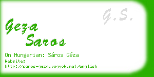 geza saros business card